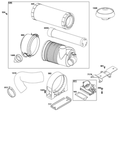 Air Cleaner Group Diagram and Parts List for 61E377-0052-J1 400000 - 699999 Briggs and Stratton Engine